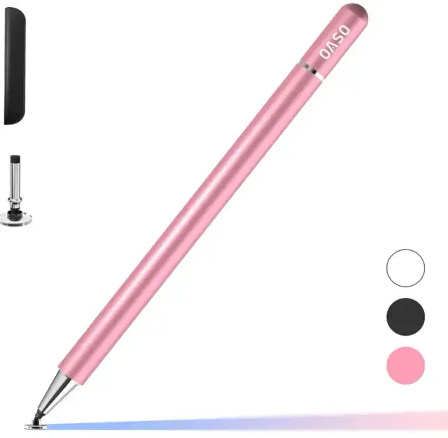 Pink OASO passive disc-tip stylus with magnetic cap and replacement tip